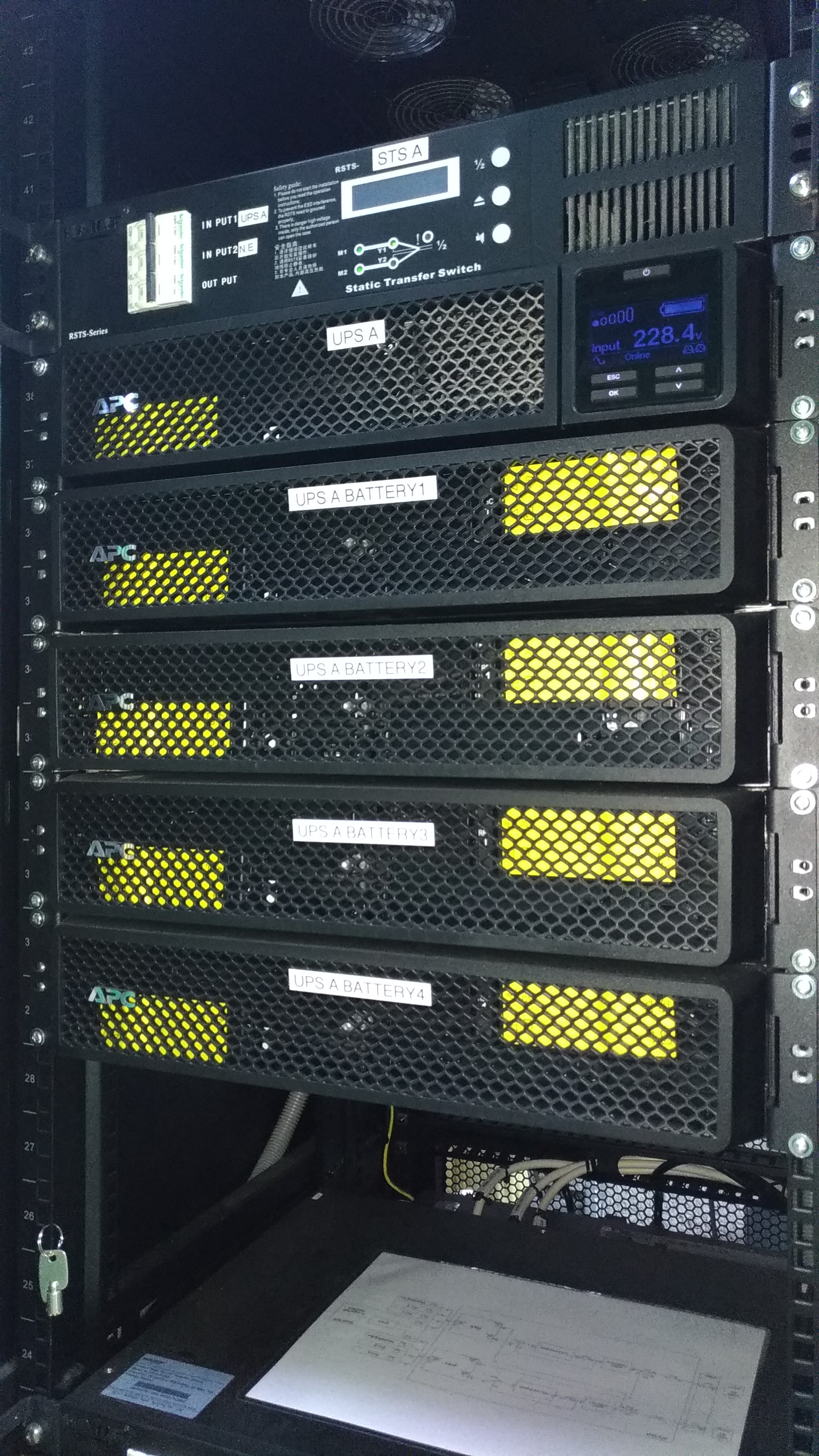 Close-up of a part of Installed Redundant UPS inside the new UPS Rack After Works in DSD Stanley STW (Typical)